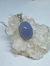 Pendant Iridescent Blue Chalcedony Pendant