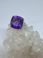 Deep purple Peaceful faceted Amethyst Ring  Size 8.5