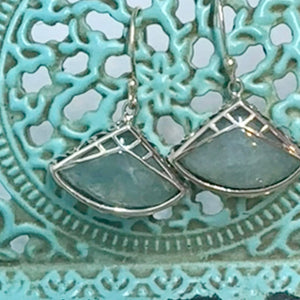 Aquamarine triangle earrings