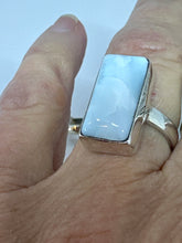 Small rectangle Larimar Ring size 7