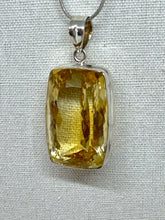 Large rectangle faceted Citrine pendant