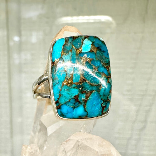 Rectangle Turquoise ring size 7