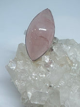 Rose Quartz statement Ring     Size 11