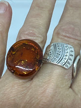 Adjustable Amber Ring Size 8/9