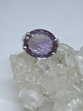 SALE Elegant faceted high setting  Amethyst Ring  Size 11