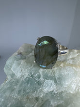 Magical faceted Labradorite Ring   Size 8