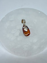 Small Amber Pendant with leaf design