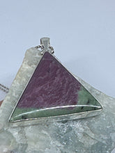 Ruby Zoisite triangle pendant