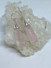 Rosé Quartz faceted drop earrings
