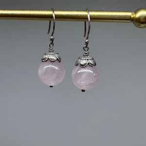 Ball Rosé Quartz earrings