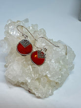 Carnelian detailed silver earrings