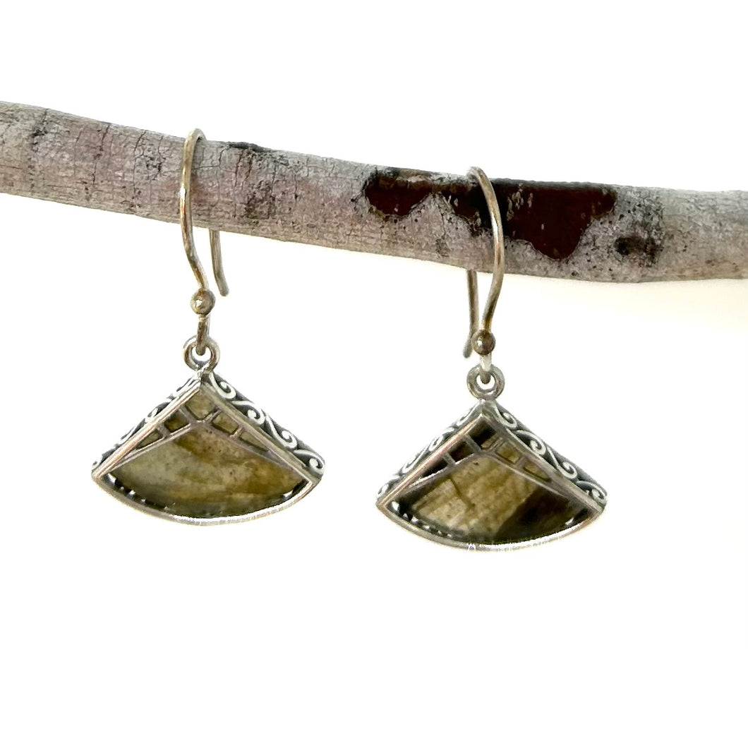 Labradorite Fan Earrings