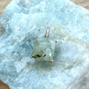 Prehnite Square Set Pendant