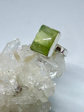 Prehnite Heart full small rectangle Ring