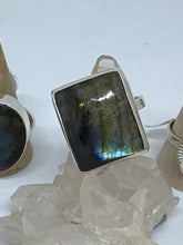 SALE ! Sublime Square Labradorite Ring   Size 11