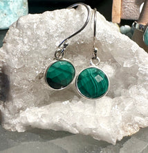 Malachite round earrings