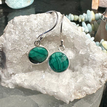 Malachite round earrings
