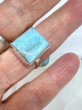 Square Larimar Ring size 9