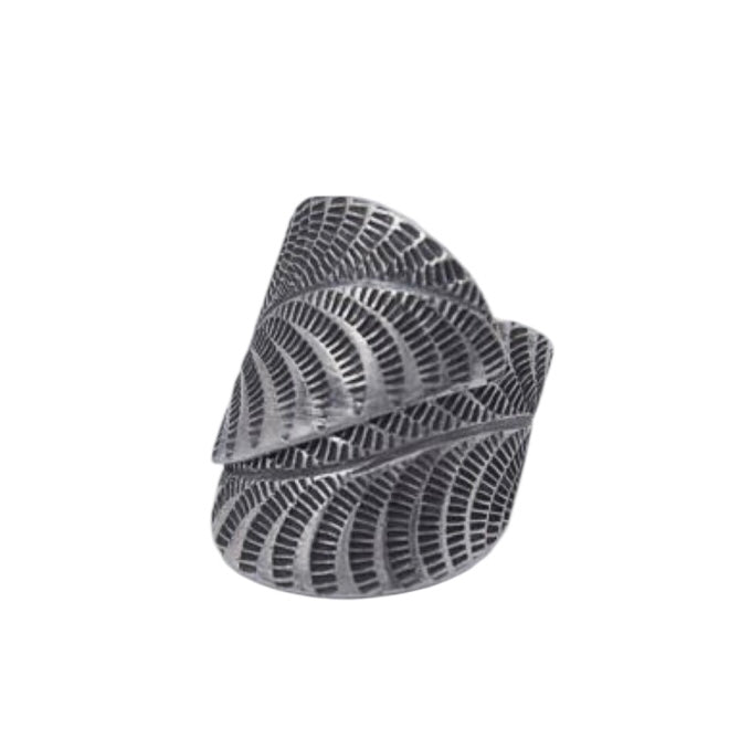 Leaf overlap - Hill Tribe Silver ring