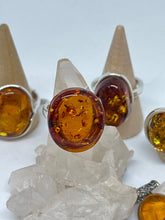 Adjustable Amber Ring Size 8/9