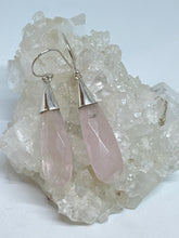 Rosé Quartz faceted drop earrings