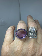 SALE Elegant faceted high setting  Amethyst Ring  Size 11