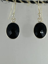 Onyx faceted oval earrings