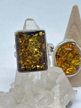 Baltic ocean green Amber Ring Size 8- 8.5