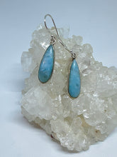 Larimar long drop earrings