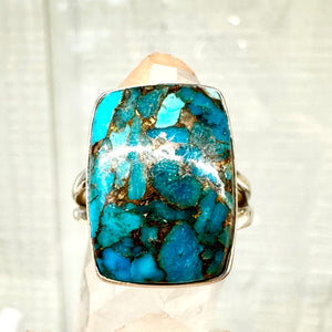 Rectangle Turquoise ring size 7