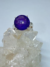 Soothing deep purple faceted Amethyst Ring  Size 8
