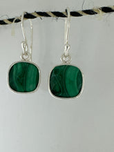 Malachite square earrings