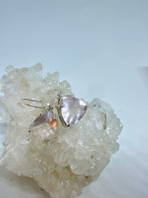 Rosé Quartz faceted triangle drop earrings