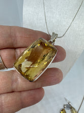 Large rectangle faceted Citrine pendant