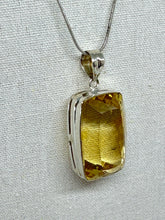 Large rectangle faceted Citrine pendant