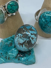 Turquoise ring with “sliver flecks” size 10