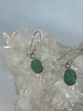 Emerald silver drop earrings