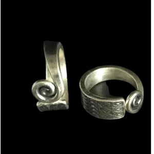 Coil and leaf - Hill Try be Silver Ring