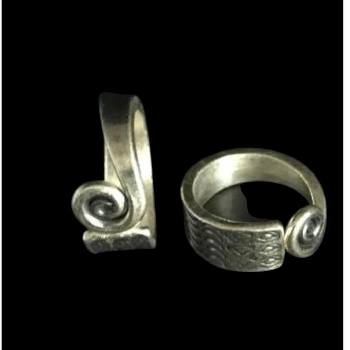 Coil and leaf - Hill Try be Silver Ring