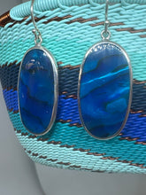 Blue Mother of Pearl large earrings