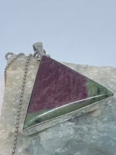 Ruby Zoisite triangle pendant