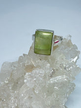 Prehnite Heart full small rectangle Ring