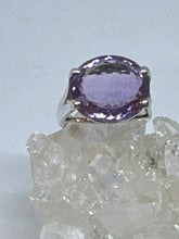 SALE Elegant faceted high setting  Amethyst Ring  Size 11