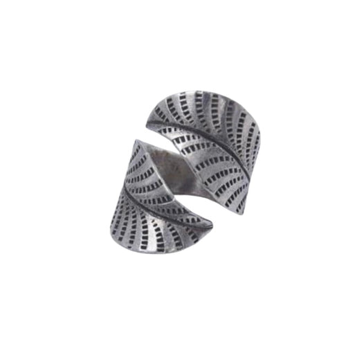 Leaf open front - Hill Tribe Silver Ring