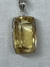 Large rectangle faceted Citrine pendant