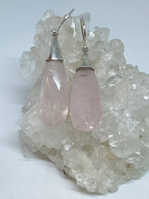 Rosé Quartz faceted drop earrings
