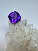 Deep purple Peaceful faceted Amethyst Ring  Size 8.5