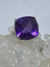 Deep purple Peaceful faceted Amethyst Ring  Size 8.5