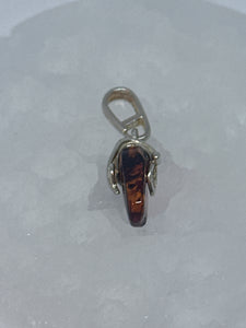 Small Amber Pendant with leaf design