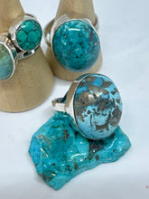 Turquoise ring with “sliver flecks” size 10